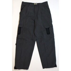 VTG Lee Dungarees Pants Mens 33x32 Gray Convertible Cargo Shorts Hiking Outdoor